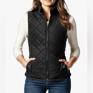 Puffer vest jacket in black • large•
